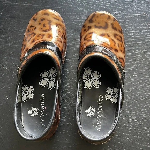 SANITA KOI PROFESSIONAL LEOPARD CLOGS LINDSEY LEXY SIZE EU 38 US 6.5 - 7 - Picture 4 of 8